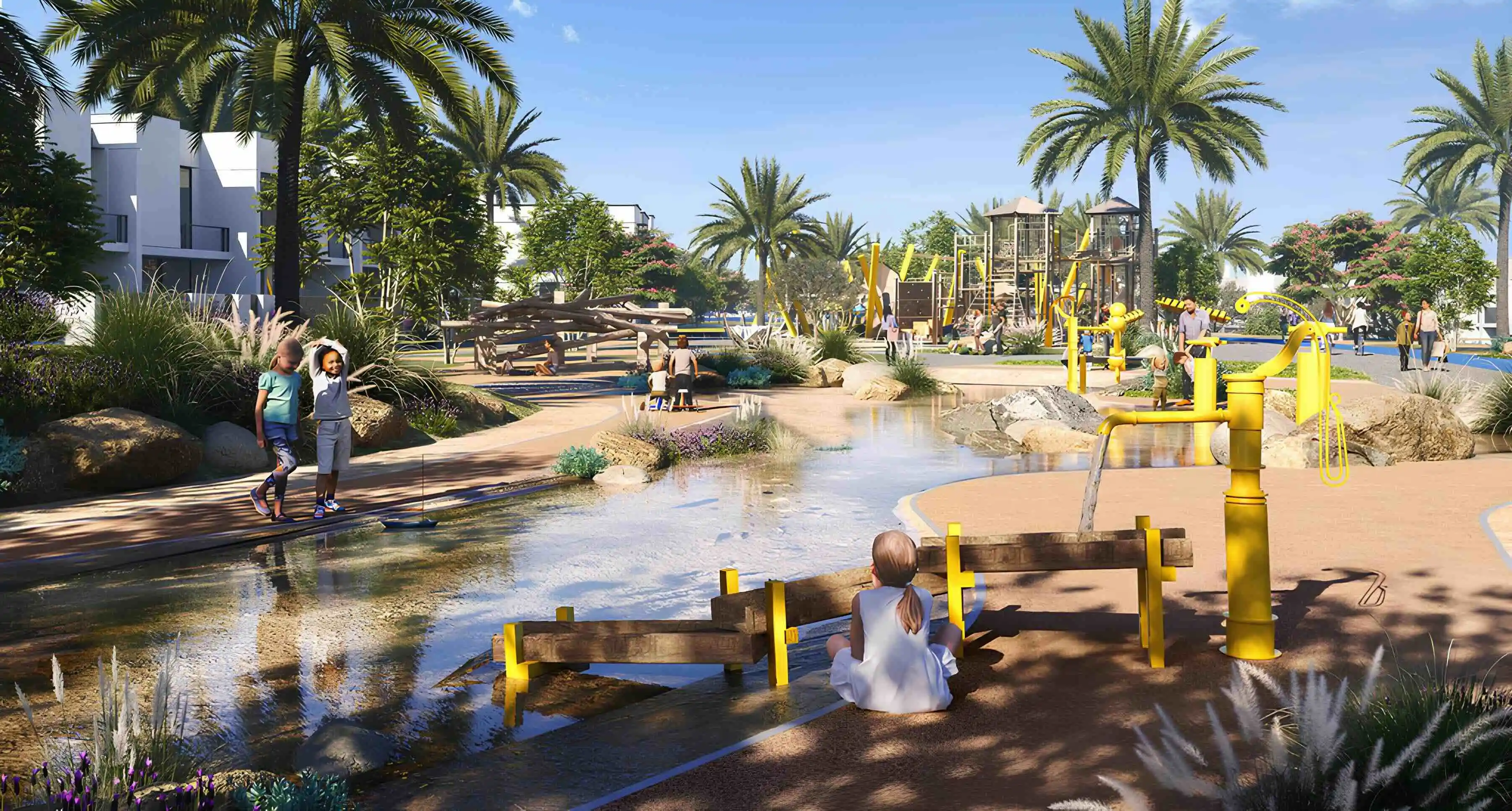 Nima children's play area and water features