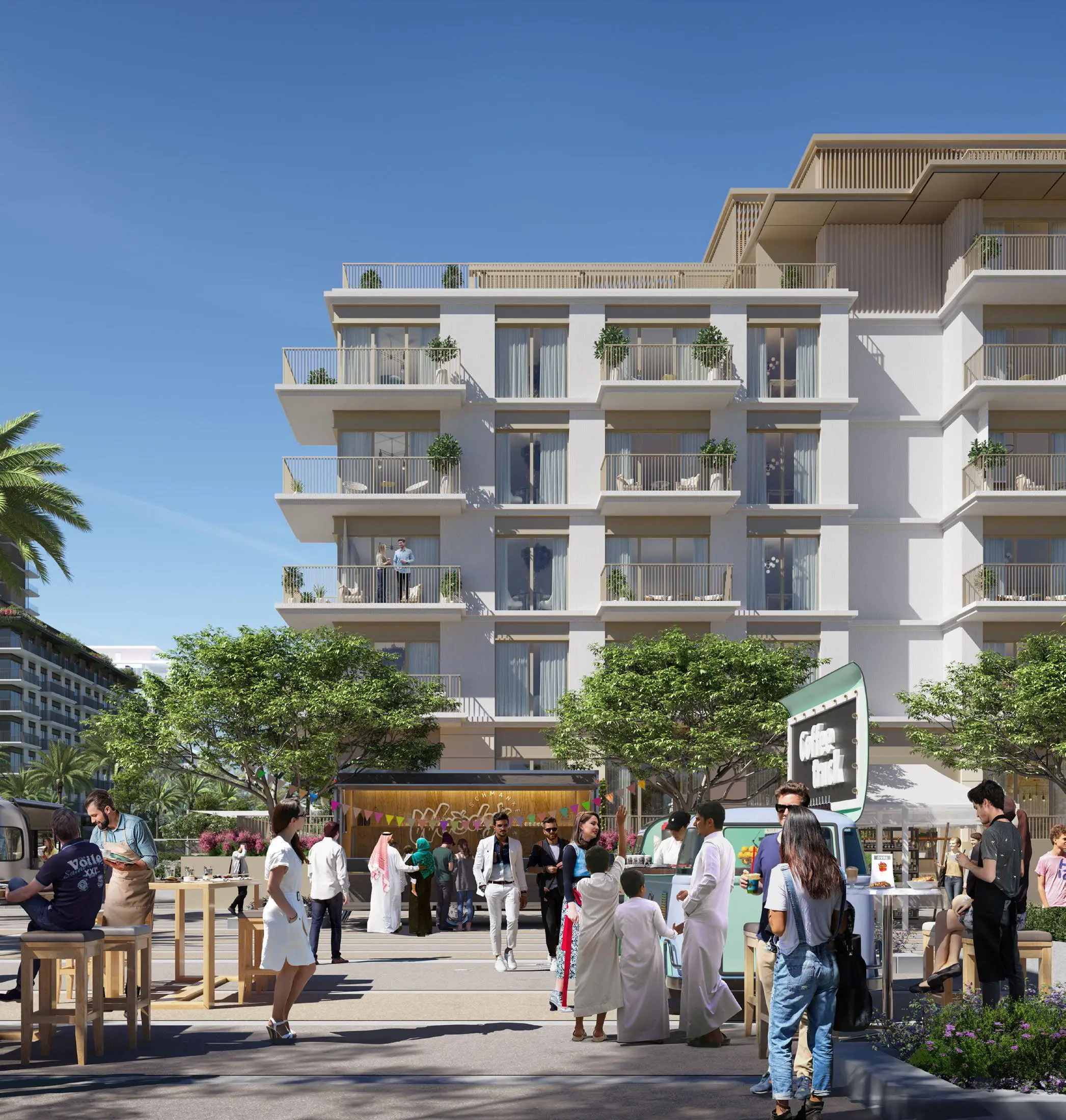 Ocean Cove community promenade with dining and social spaces