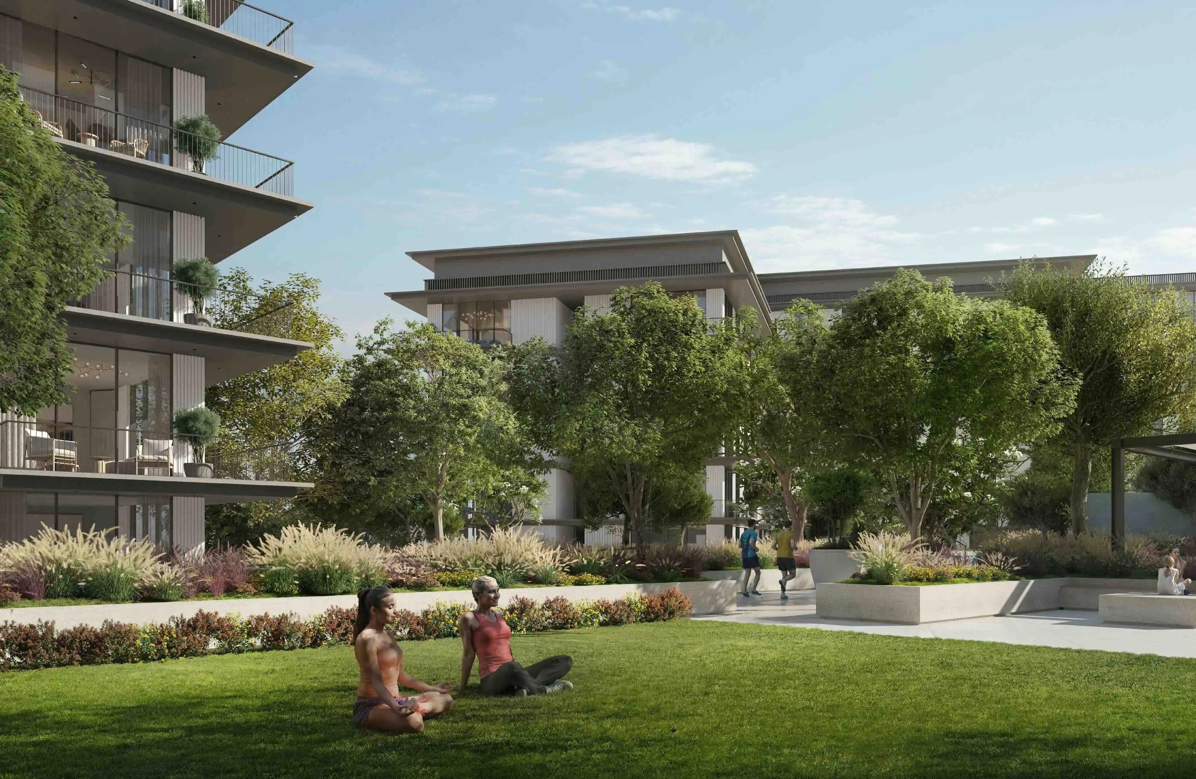 Ocean Cove landscaped lawn and wellness garden