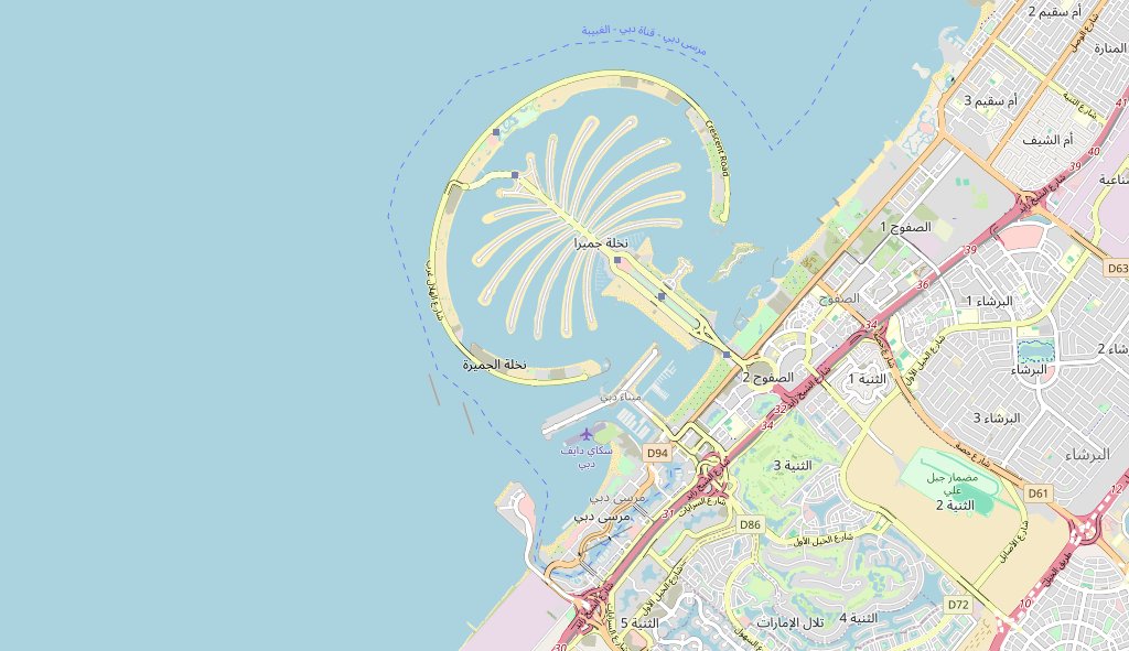 Ocean House location on Palm Jumeirah, Dubai