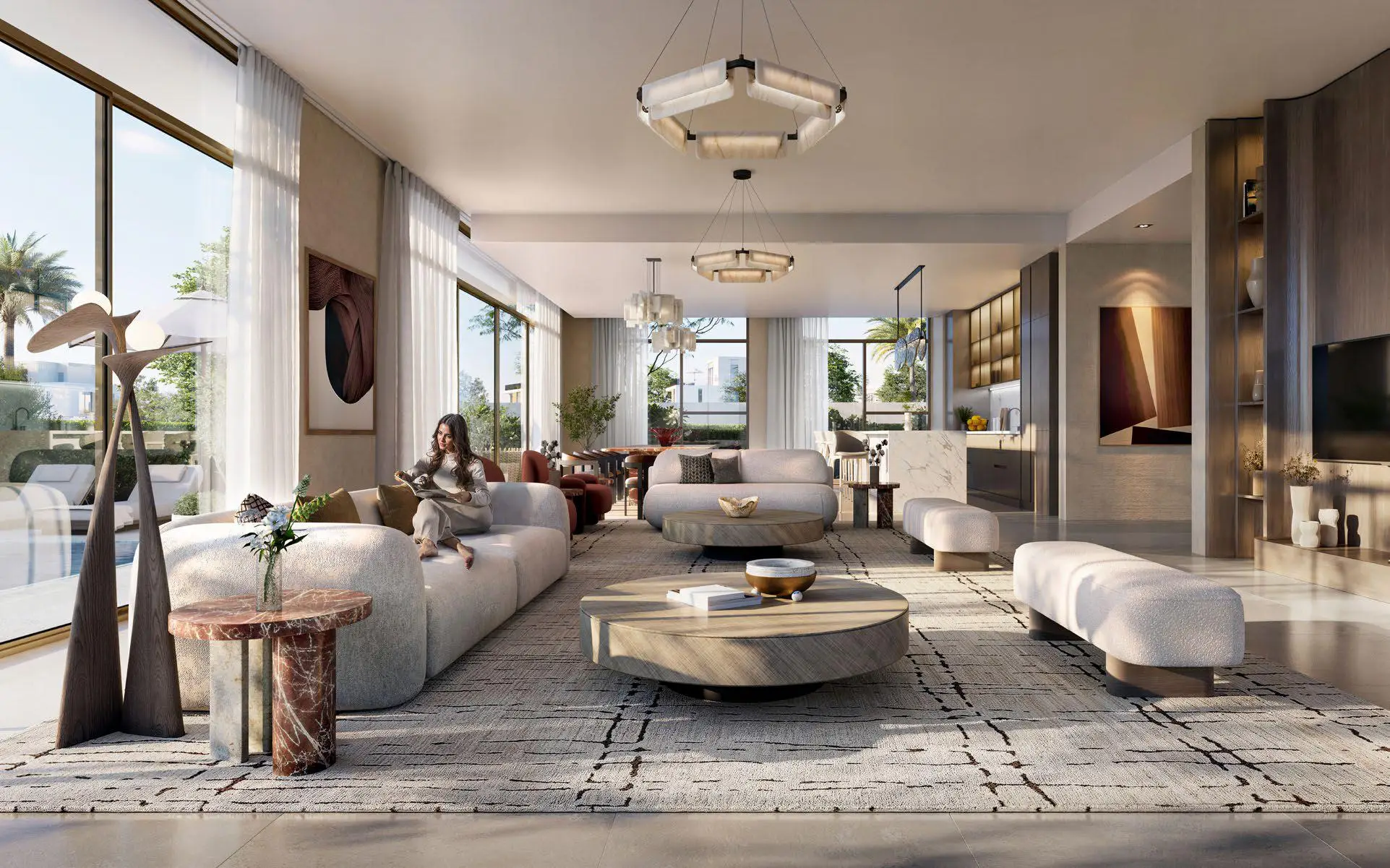 Ovelle garden living room with full-height glazing