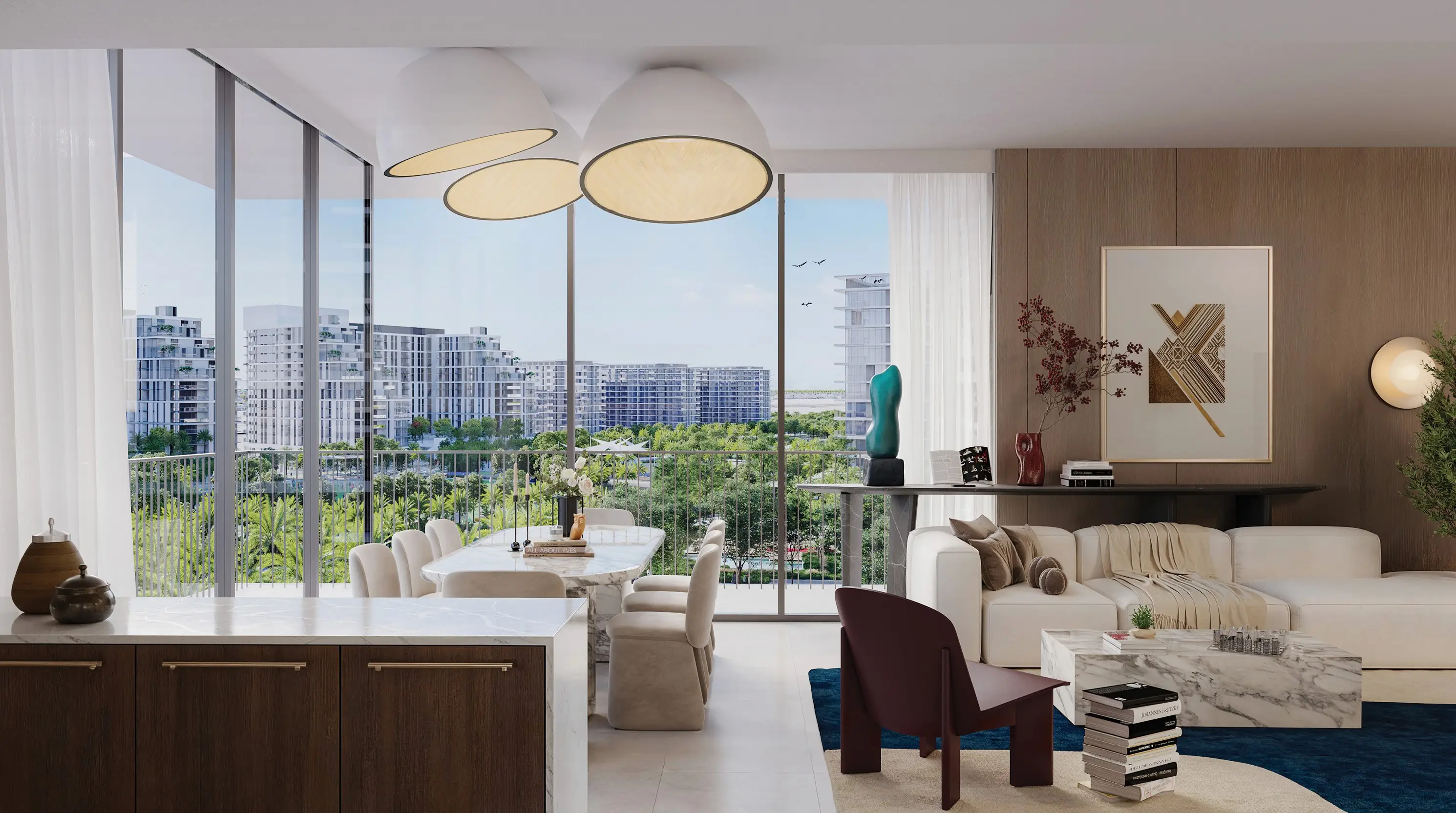 Palace Residences Dubai Hills Estate contemporary apartment living room