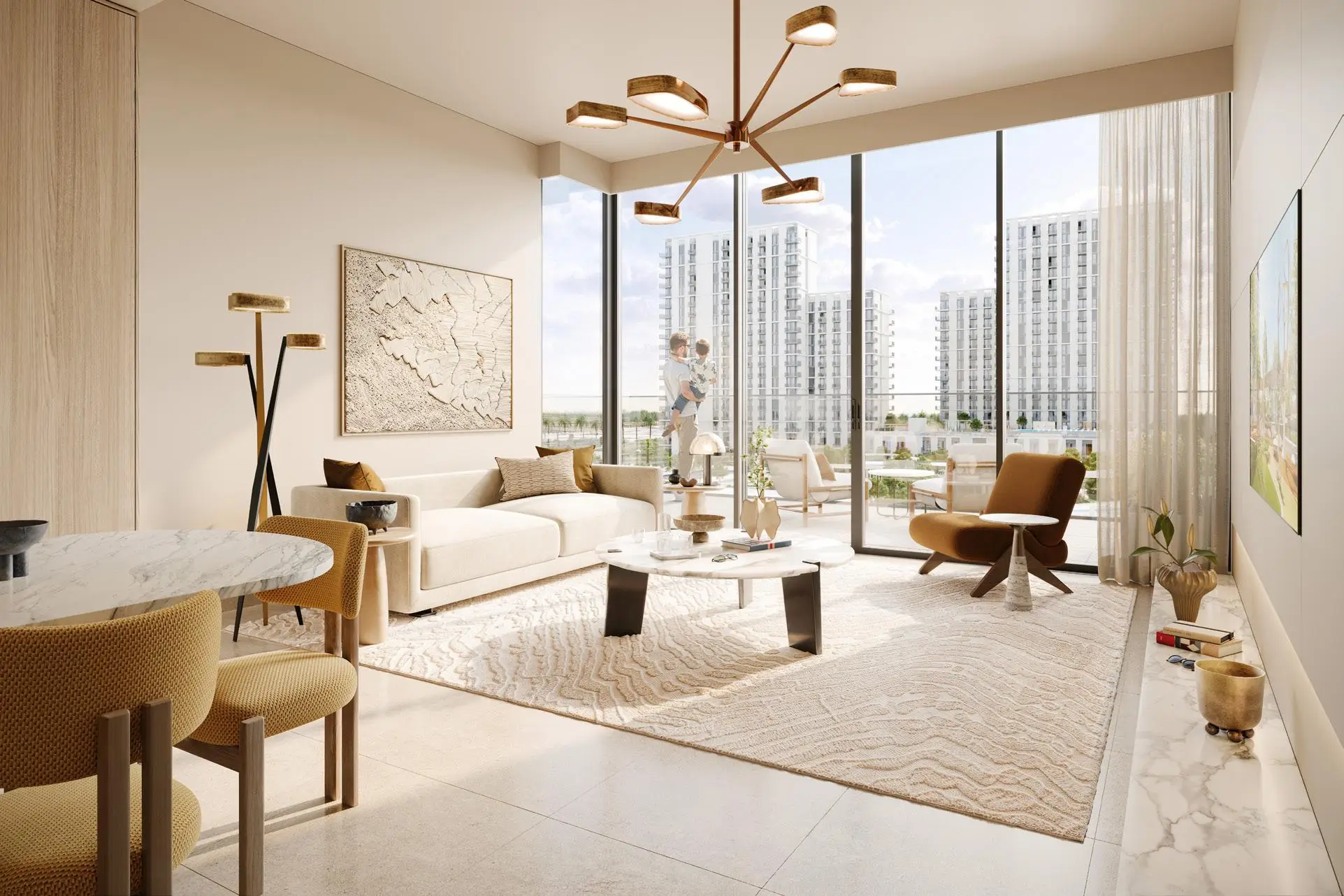 Parkwood apartment living room designed by Interiors by Vida