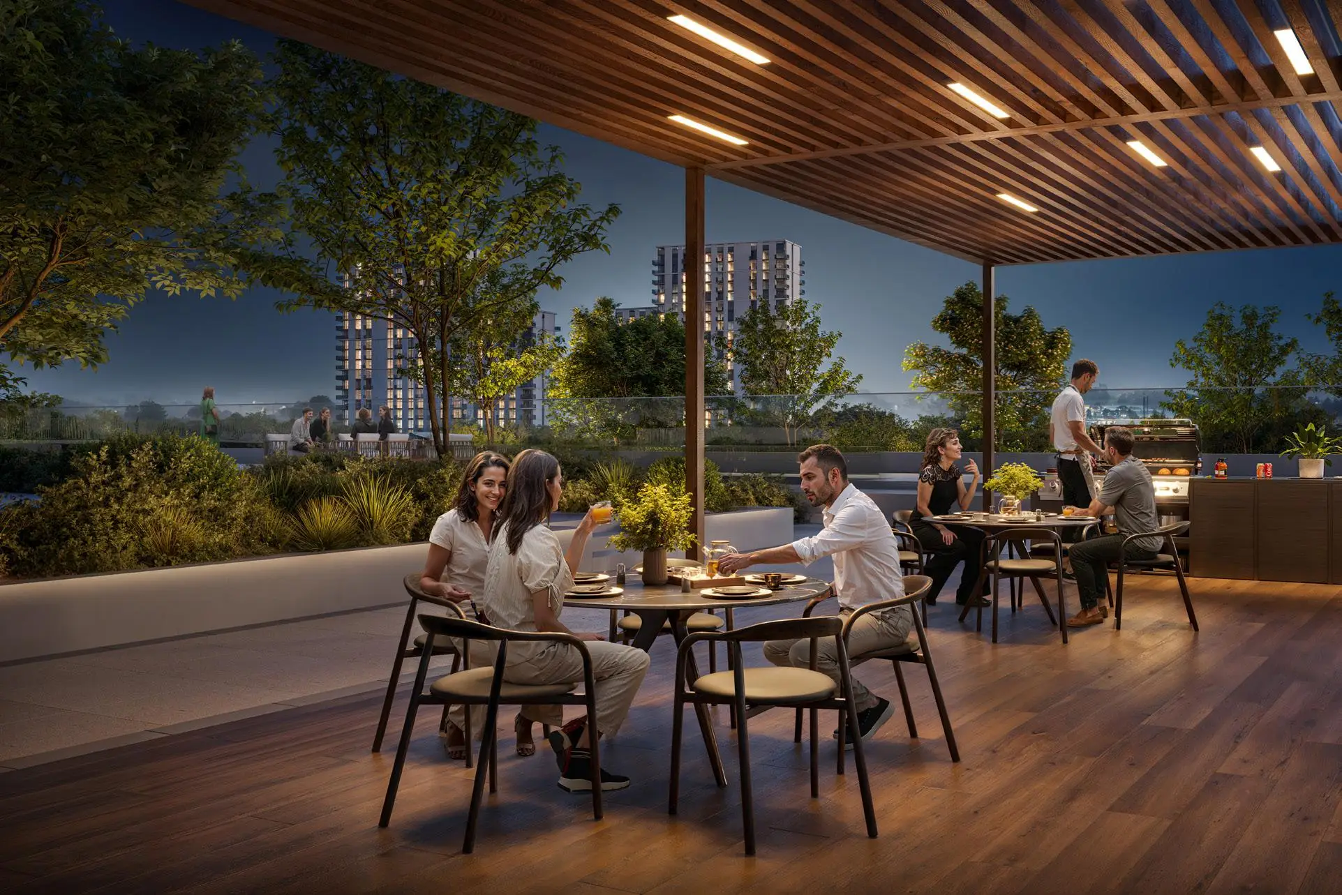 Parkwood outdoor barbecue and dining terrace