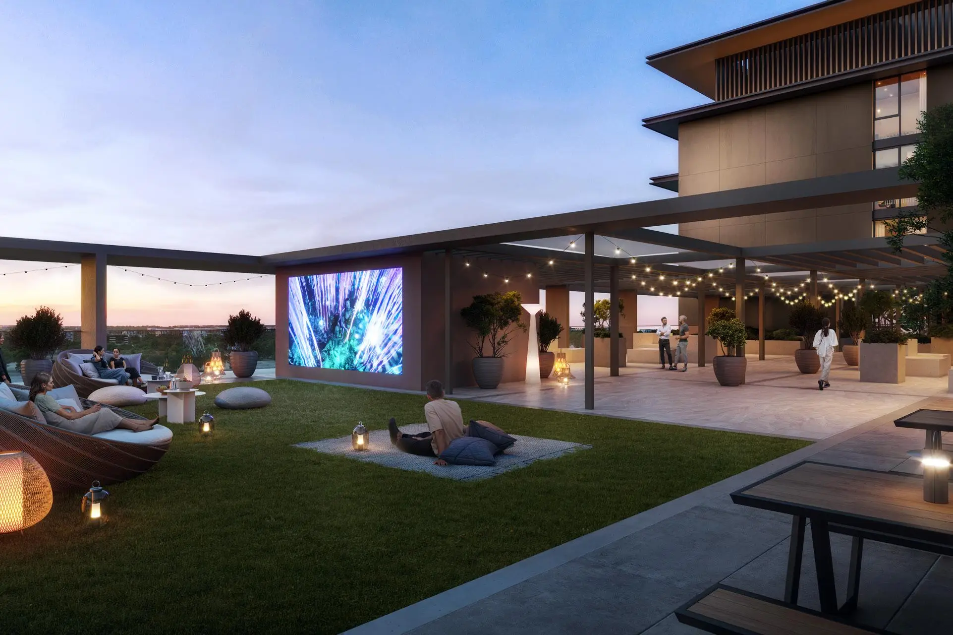 Outdoor cinema at Parkwood Dubai Hills Estate