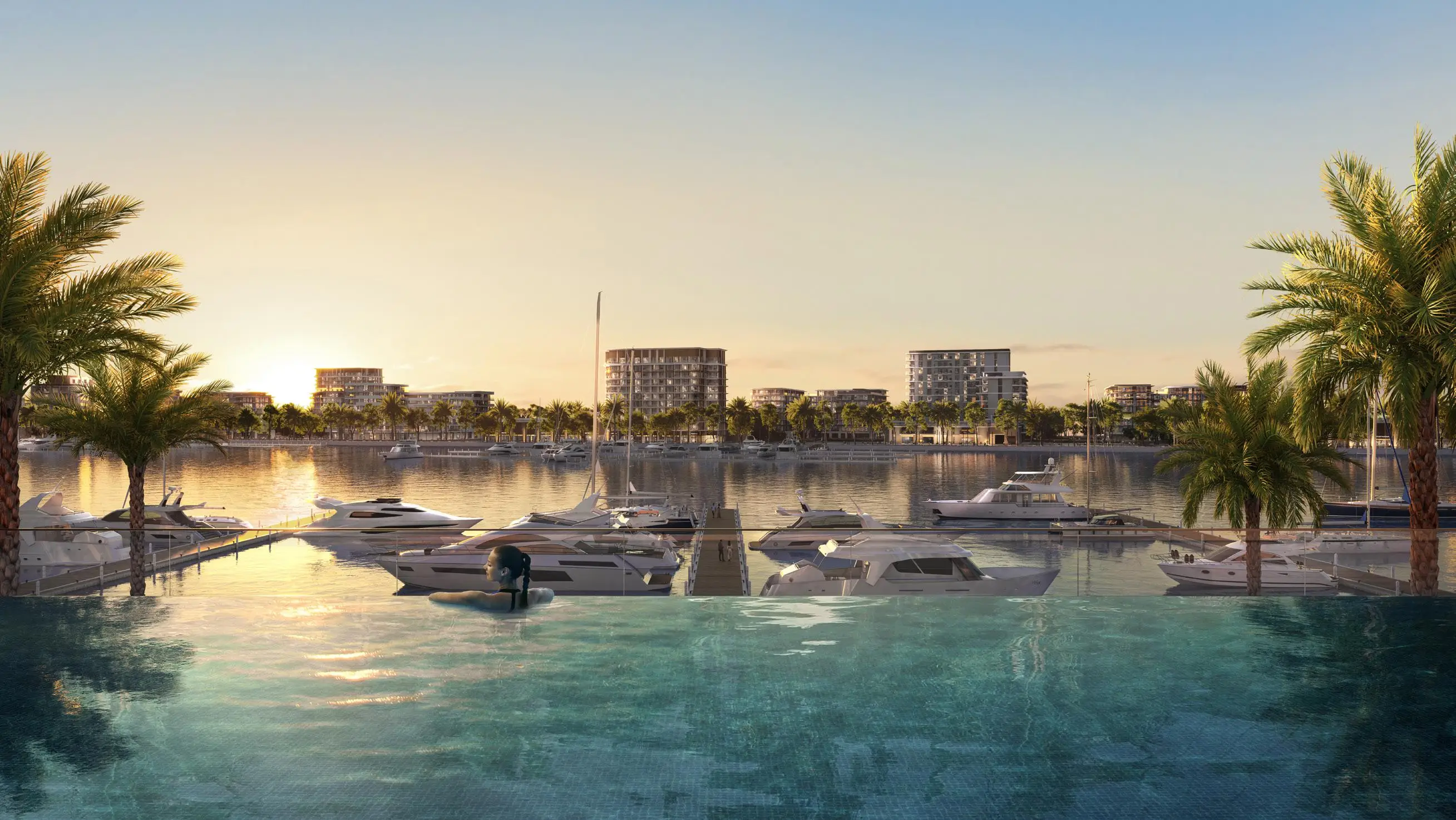 Pier Point landscaped podium and marina waterfront