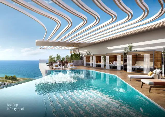 Rooftop Infinity Pool at The Residences at Sheraton Al Marjan Island Resort