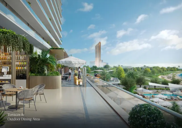 Terraces & Outdoor Dining Area at The Residences at Sheraton Al Marjan Island Resort
