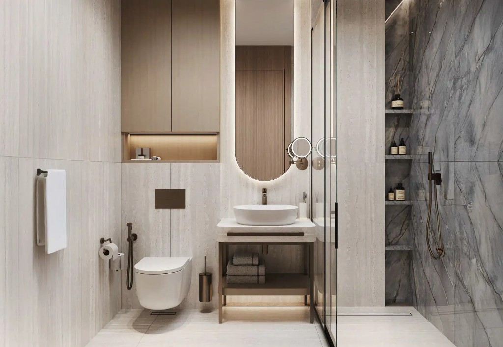 Luxury bathroom interior at Sheraton Residences Al Marjan Island