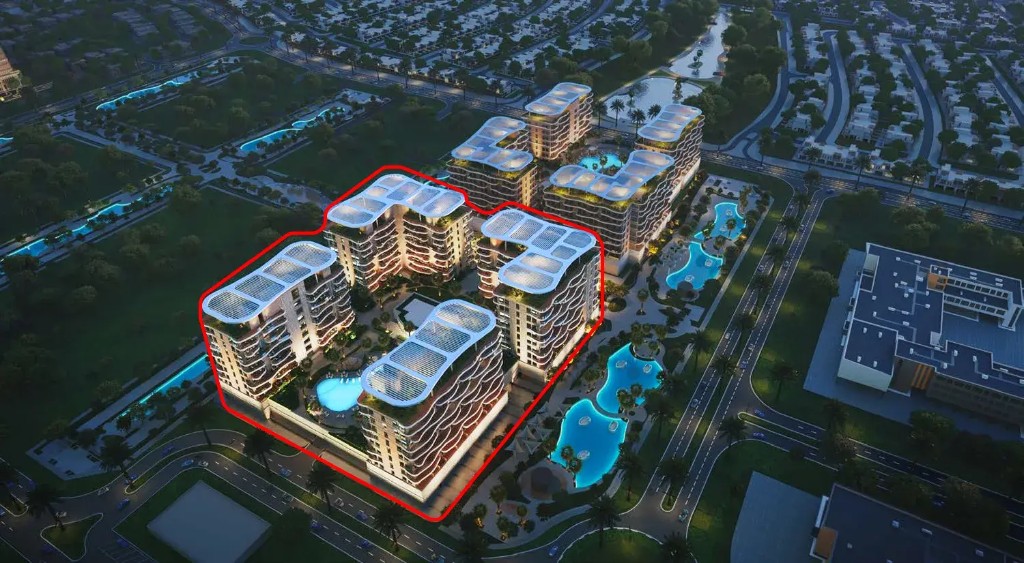 Sorrento Lagoon Views cluster plan within DAMAC Lagoons master community — adjacent to Lagoons View 1, Lagoons View 2, and Mykonos