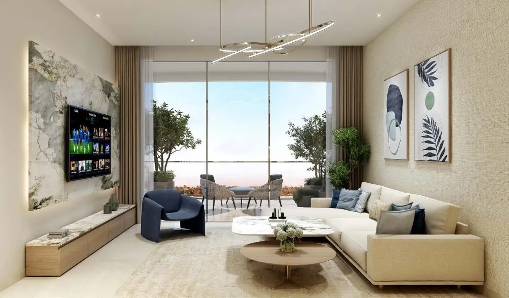 Sorrento Lagoon Views studio apartment interior — semi-furnished living space with lagoon views