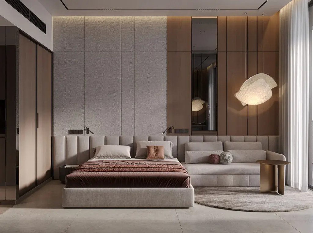 Studio bedroom interior at Wyndham Residences Al Marjan Island