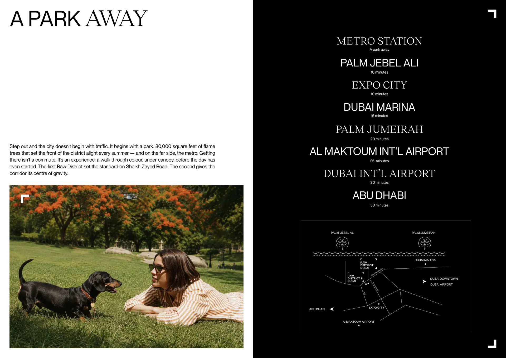 Flame Tree Park by Imtiaz at Raw District II, Downtown Jebel Ali, about a 5-minute walk to Jebel Ali Metro