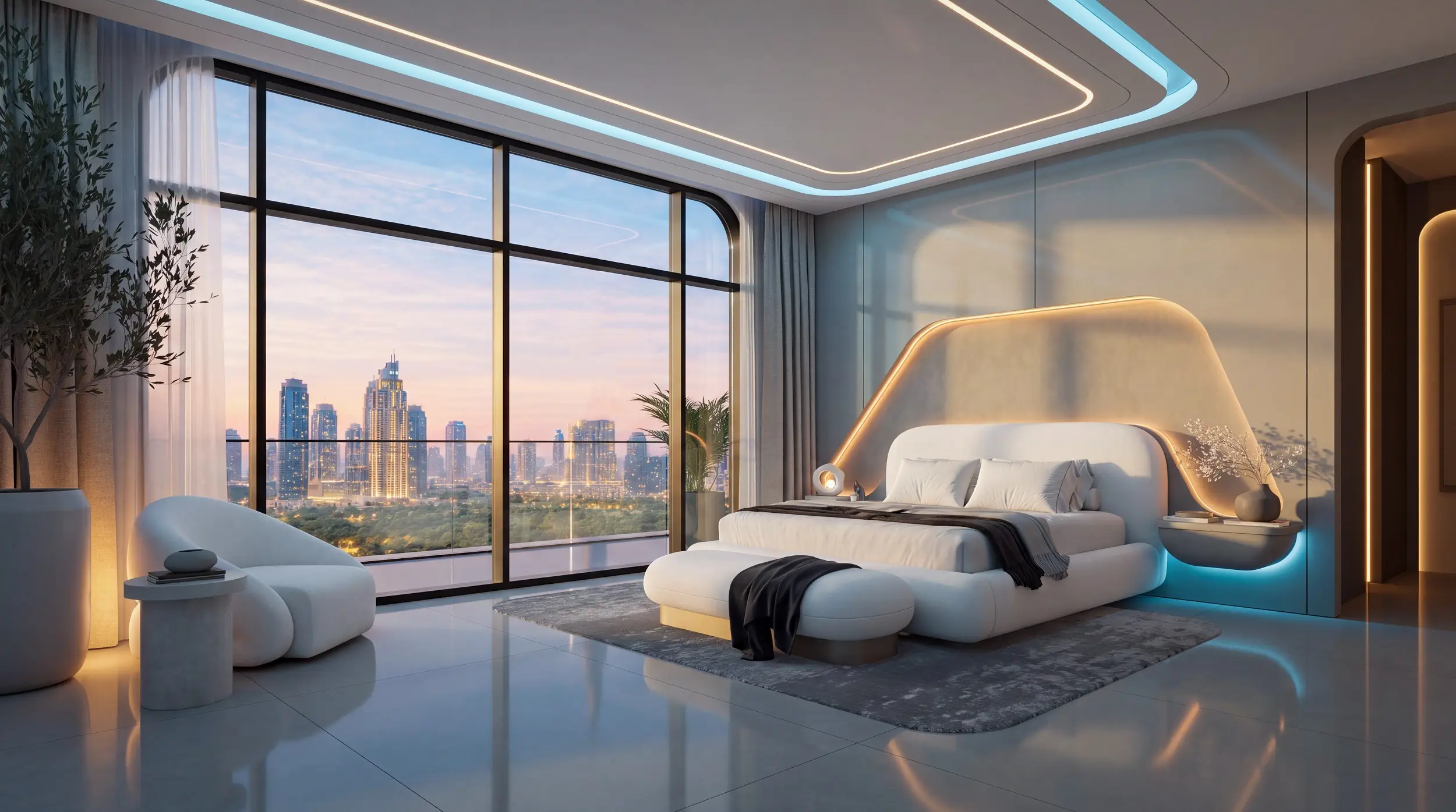Bedroom interior at Samana Downtown One