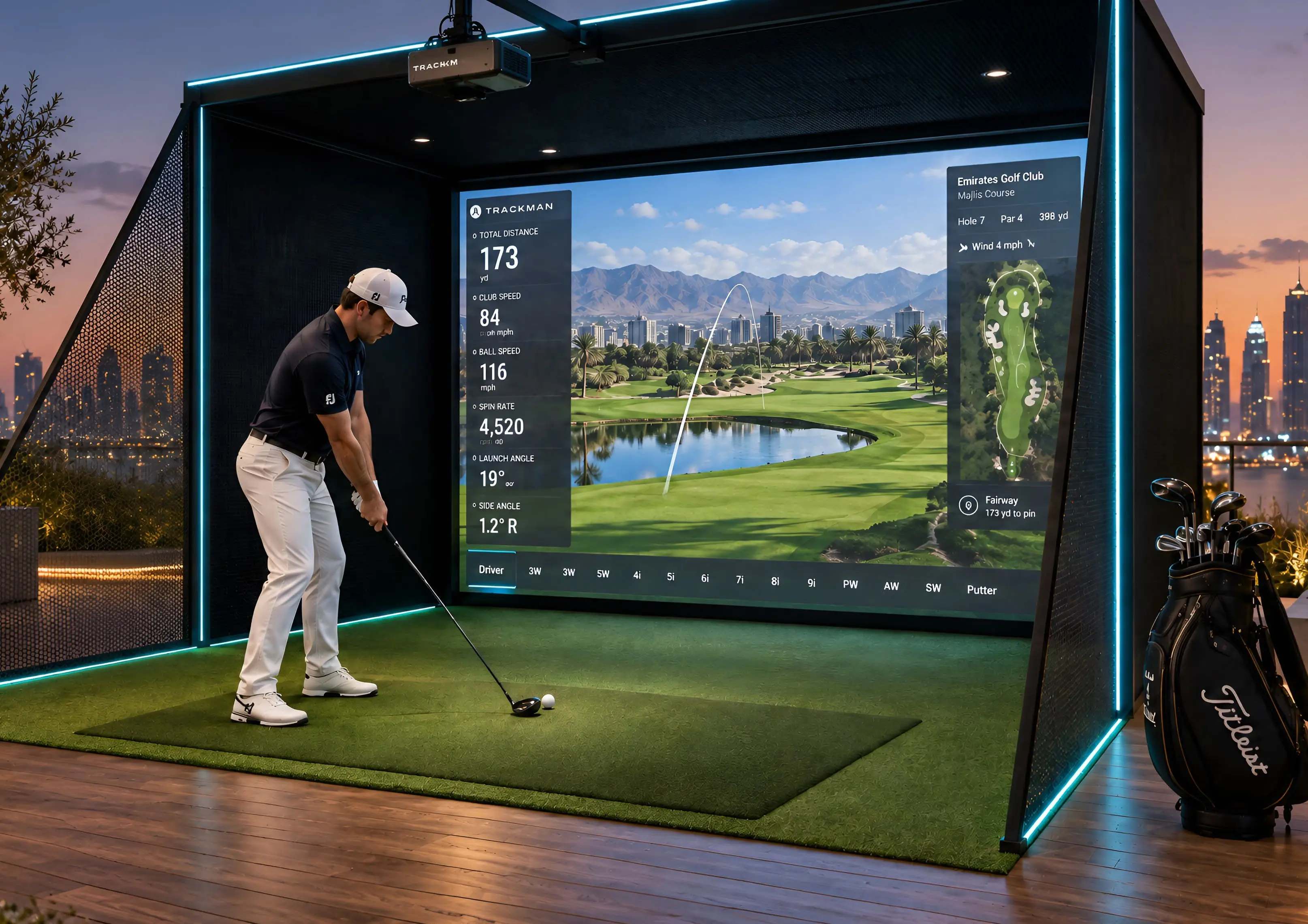 Golf simulator at Samana Downtown One