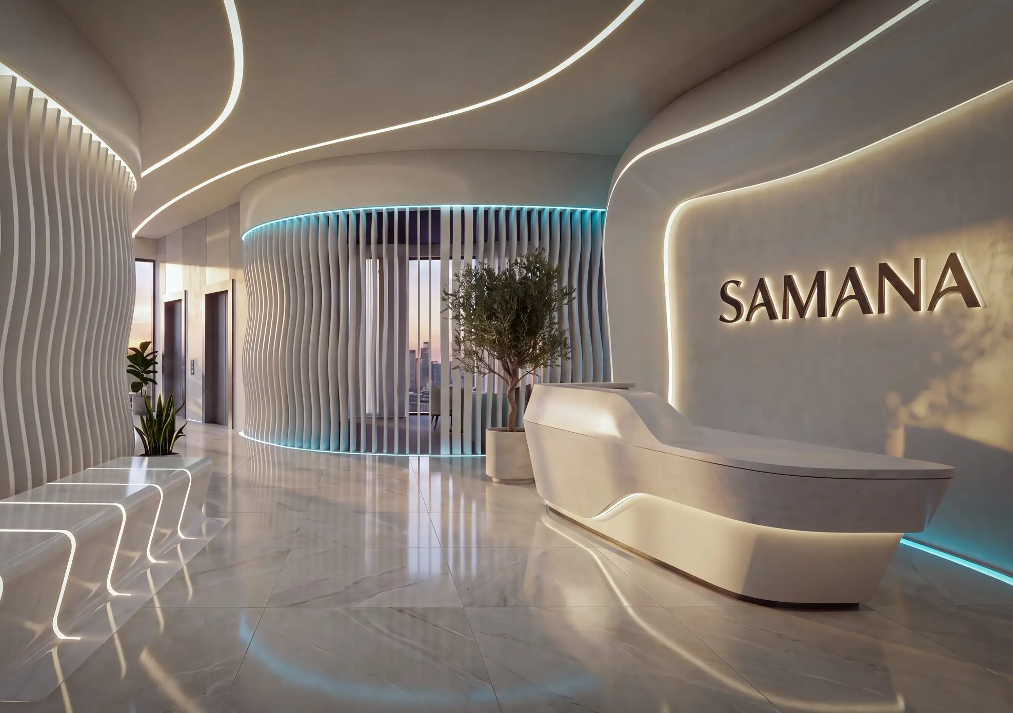 Lobby and reception at Samana Downtown One