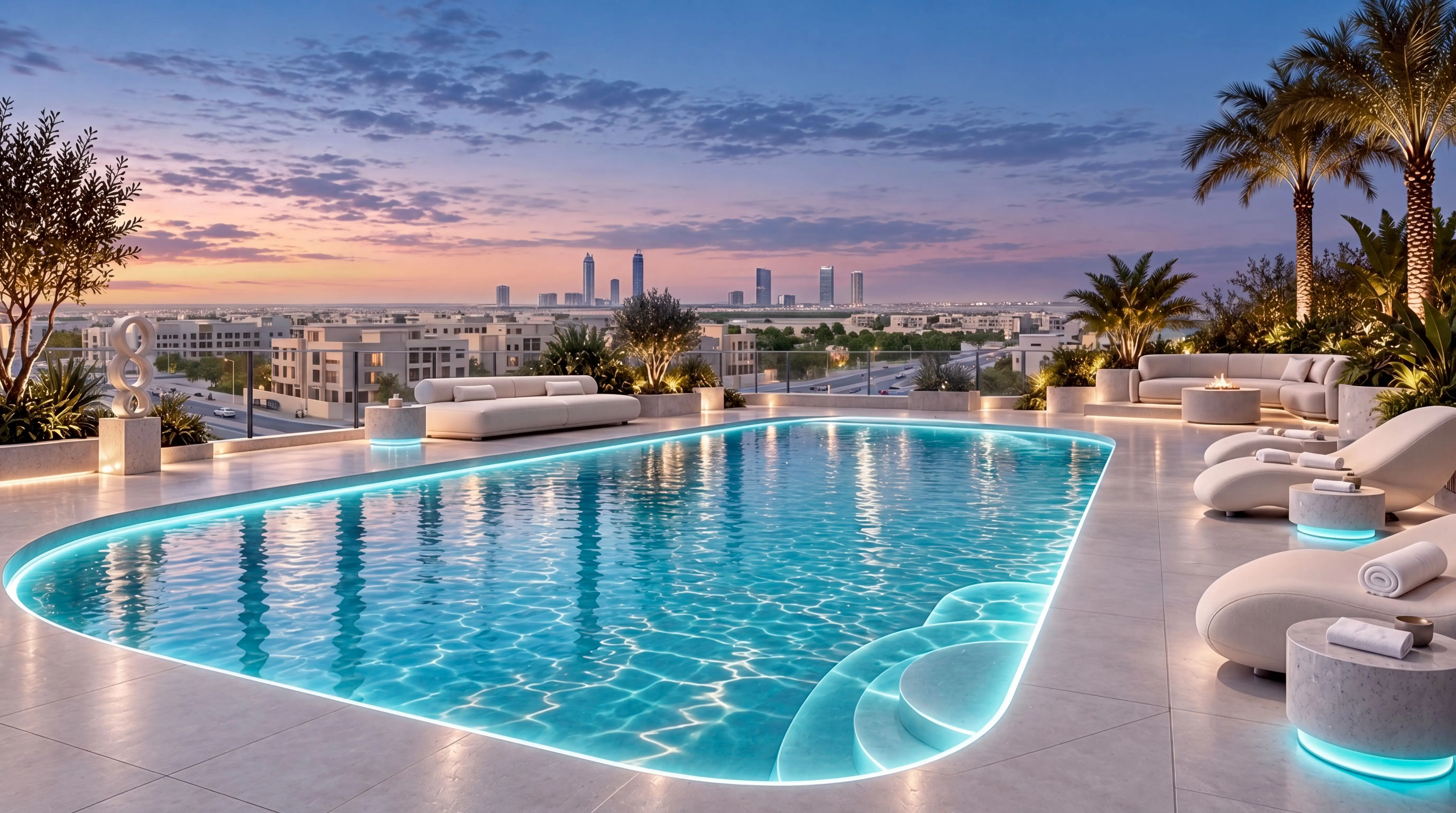 Rooftop swimming pool at Samana Downtown One