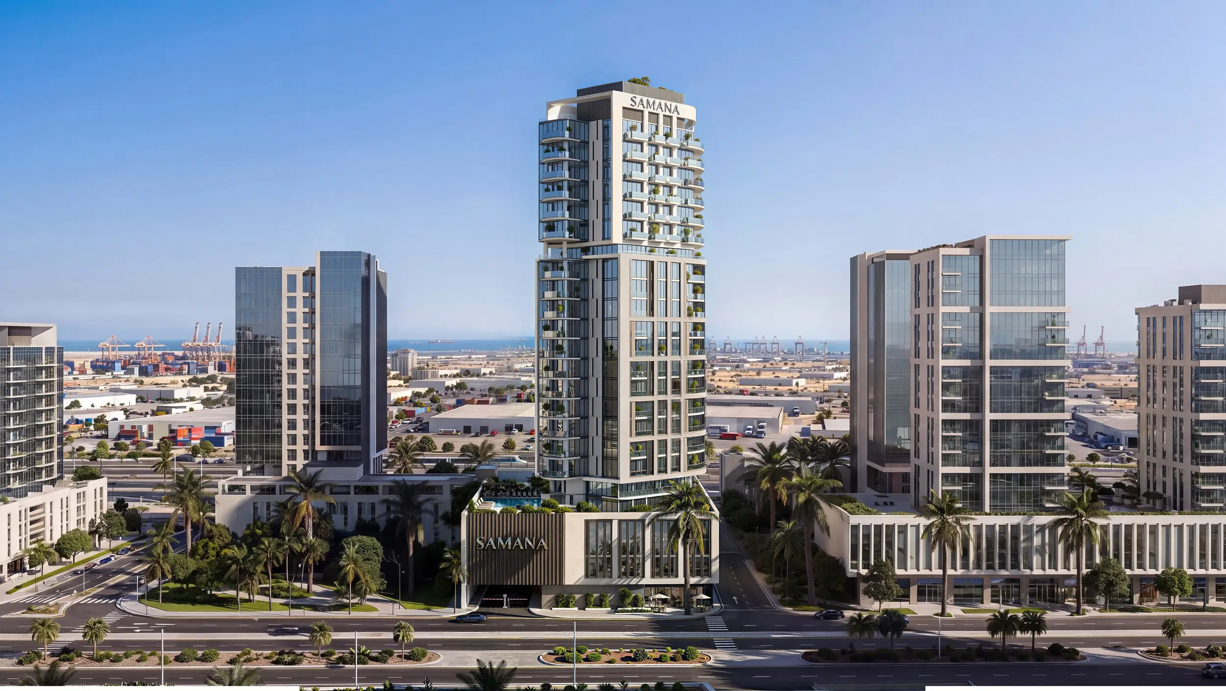 Samana Downtown One apartment tower exterior