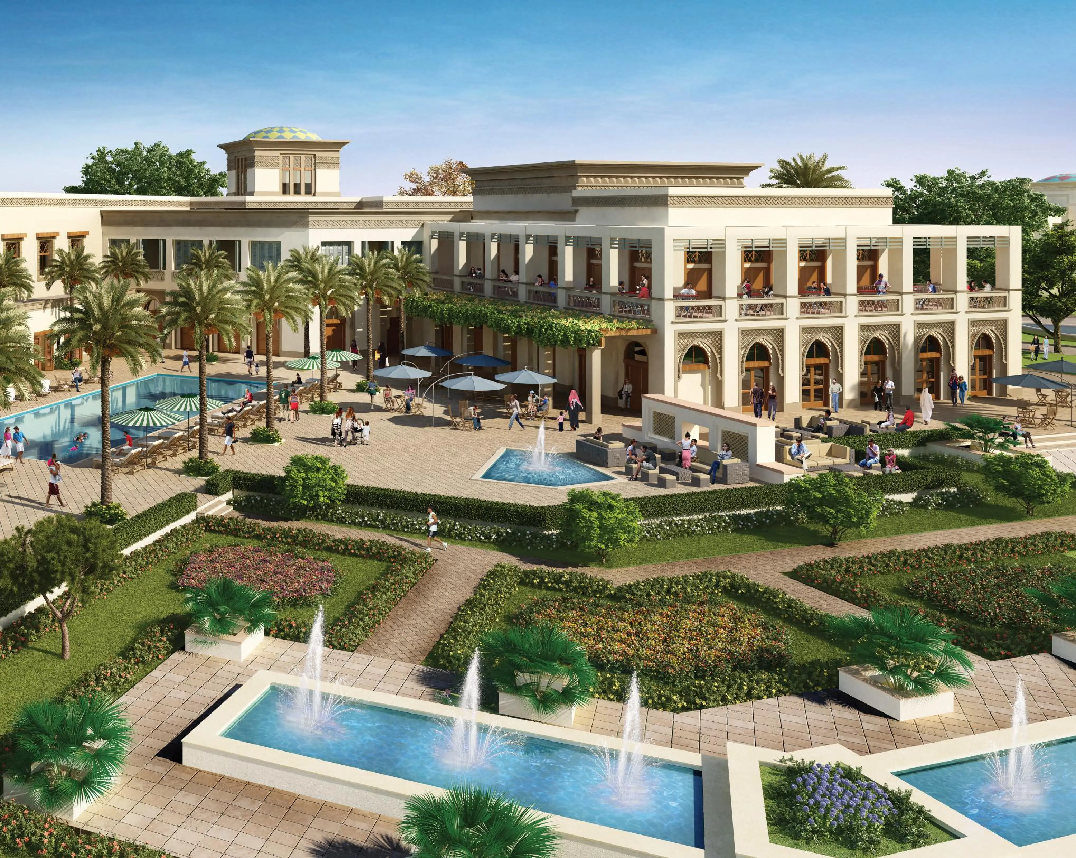 Arabian Ranches 2 residents club, pool and landscaped gardens