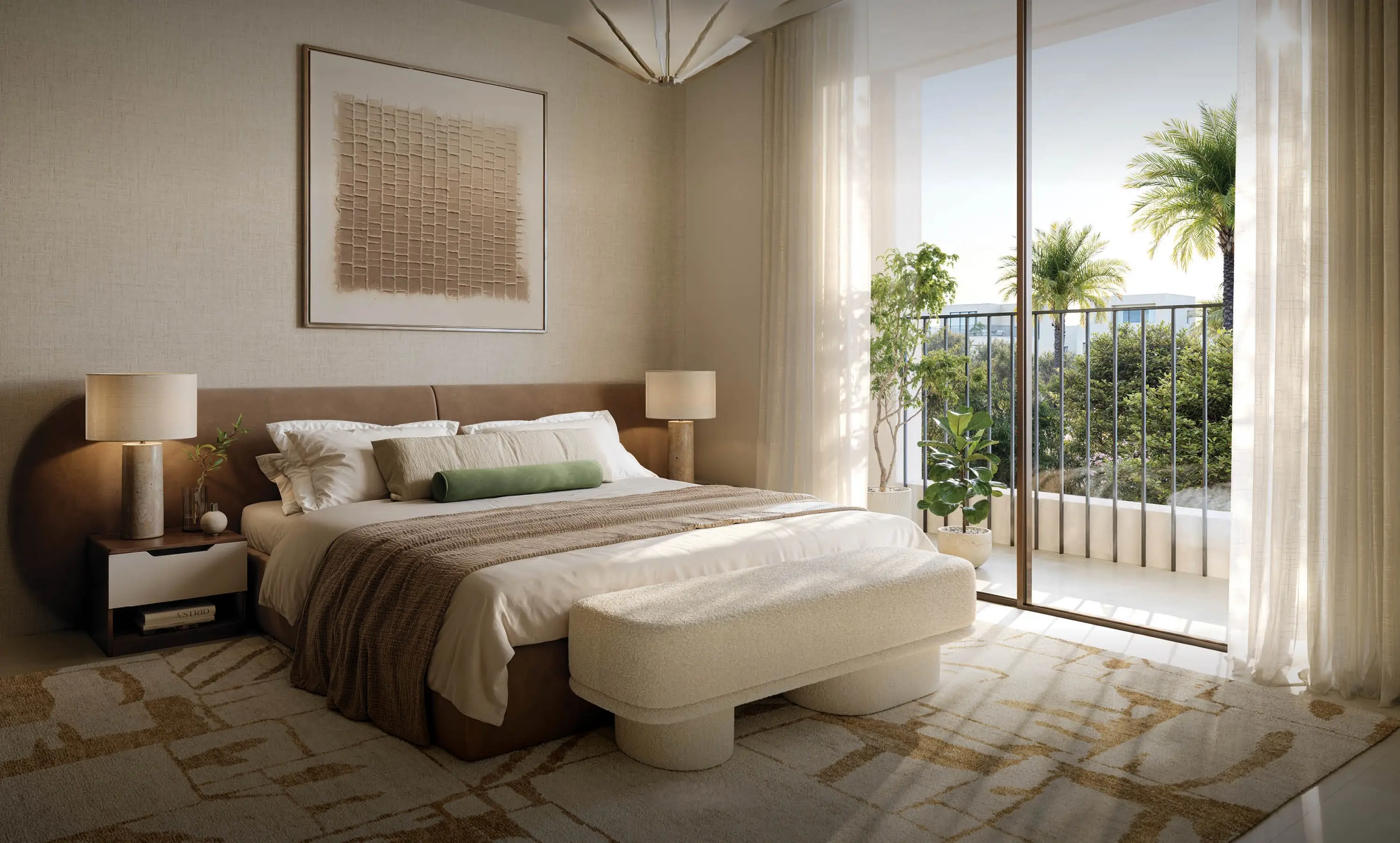 Serro villa bedroom with garden views