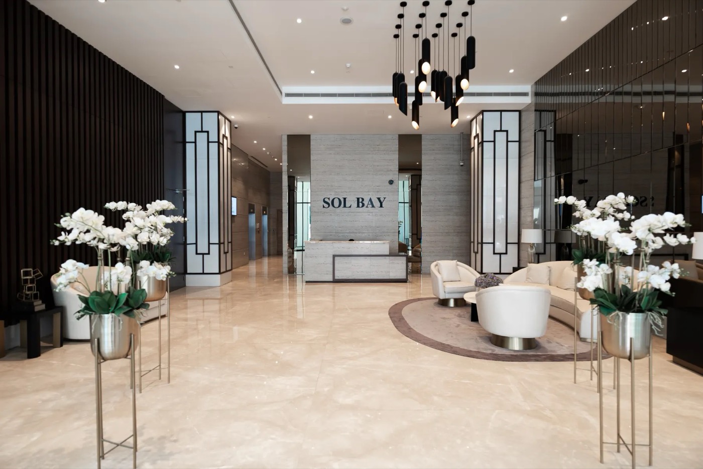 SOL Bay shared podium lifestyle amenities, Business Bay, Dubai