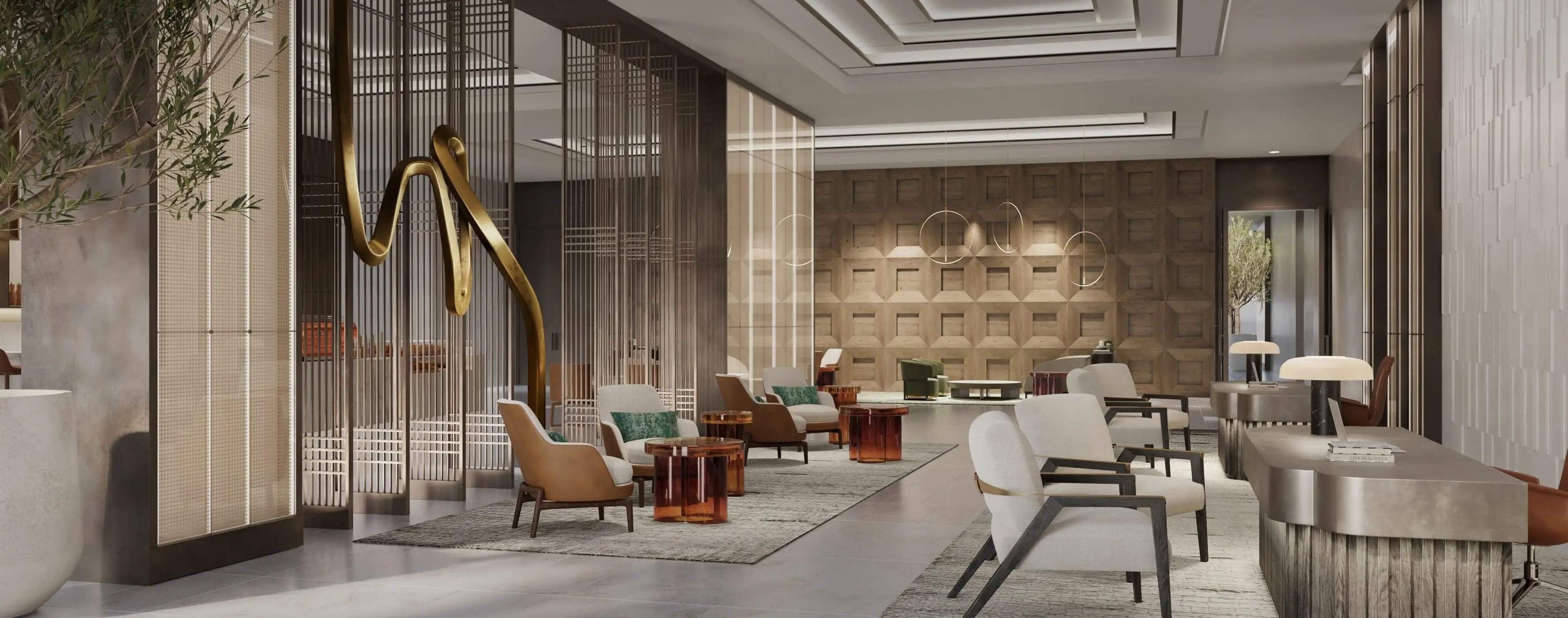 Furnished bedroom at The St. Regis Residences