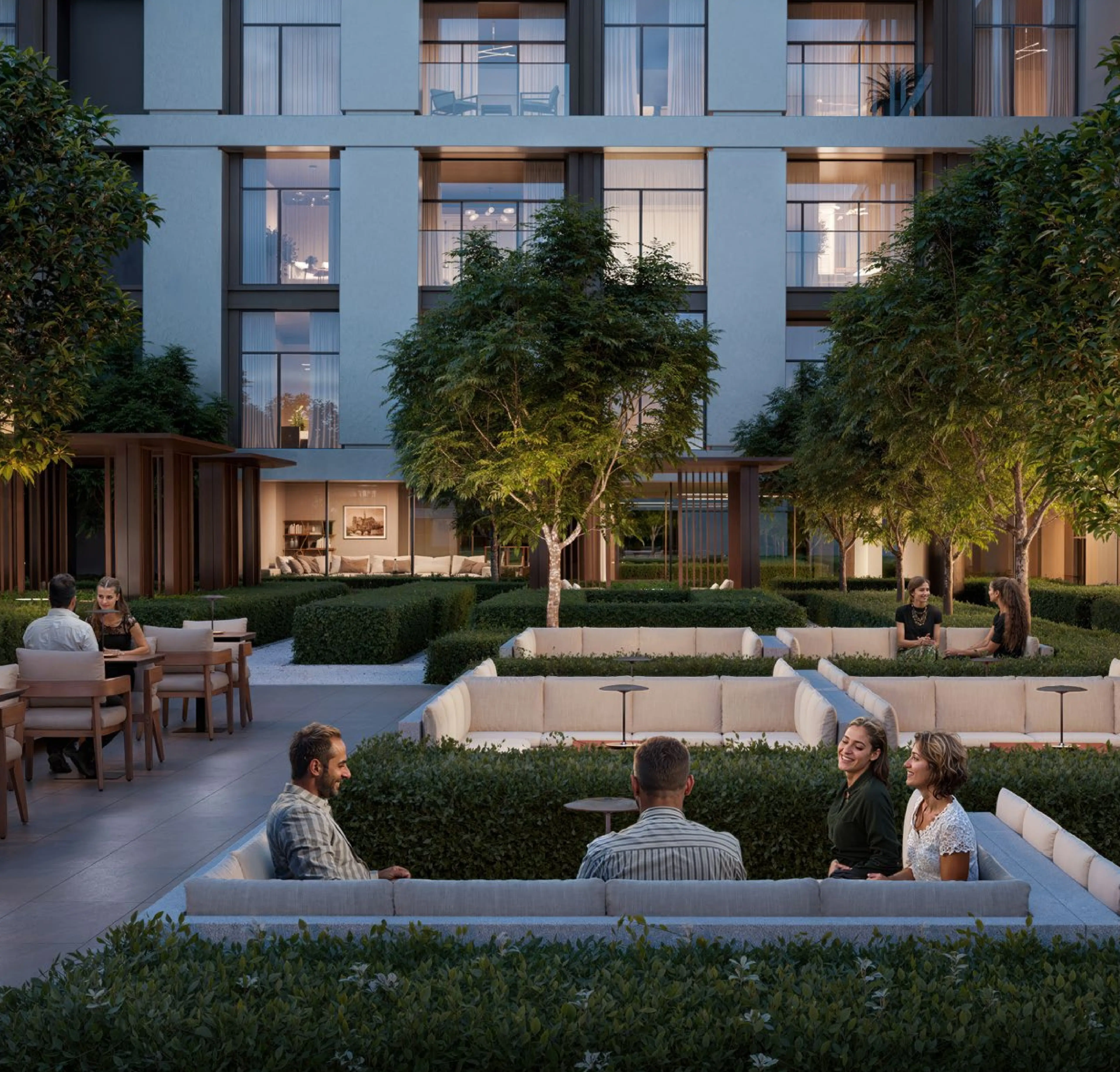 Landscaped social courtyard at Terra Woods Expo City