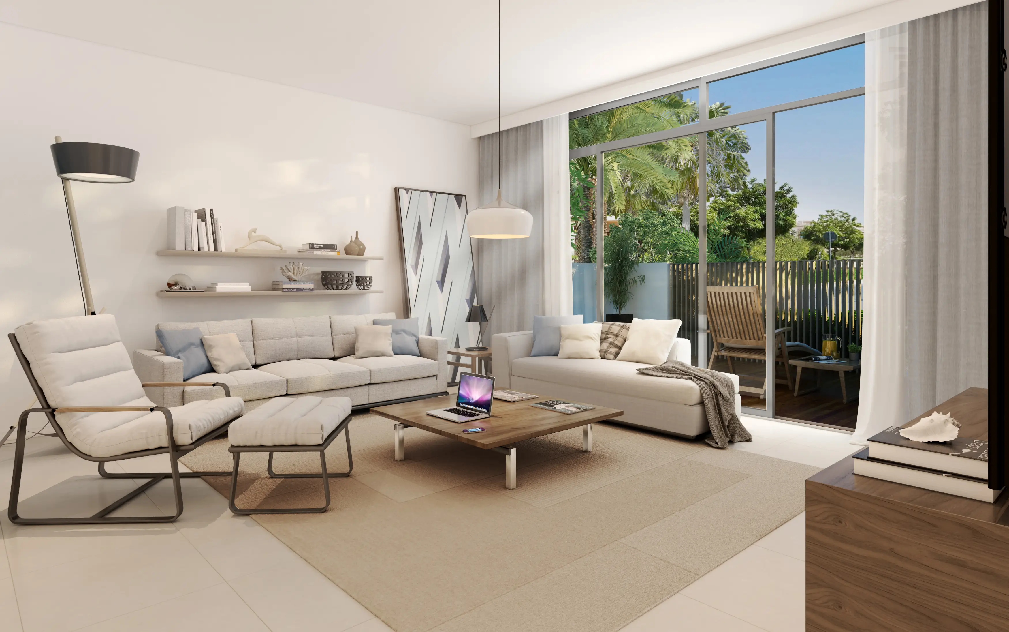 Urbana III landscaped open areas and walking paths