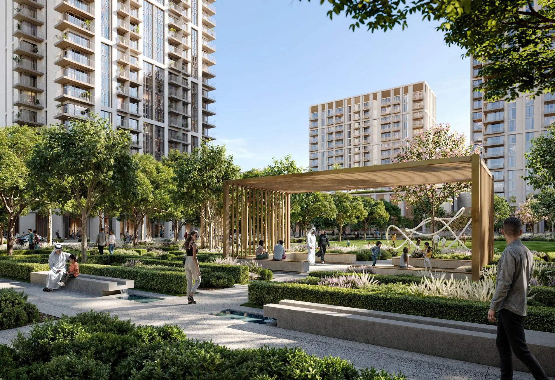 Valo landscaped garden and community gathering space