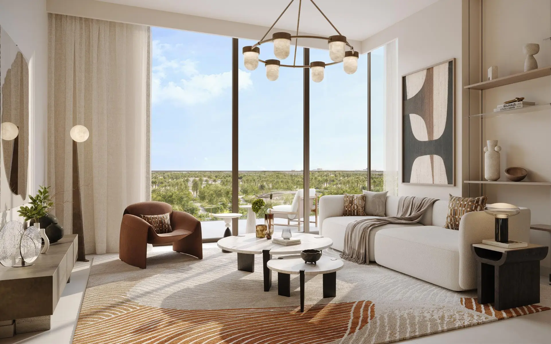 Vida Residences Hillside apartment living room with park view